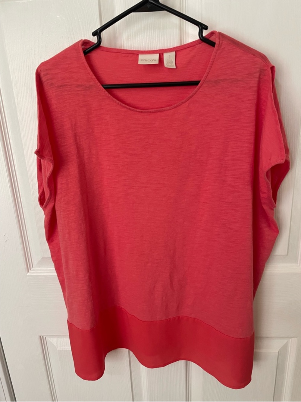Chico's Coral Pink Scoop Neck Top